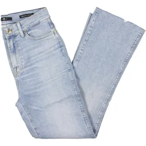 7 For All Mankind Womens Raw Hem Slim Kick Flare Jeans