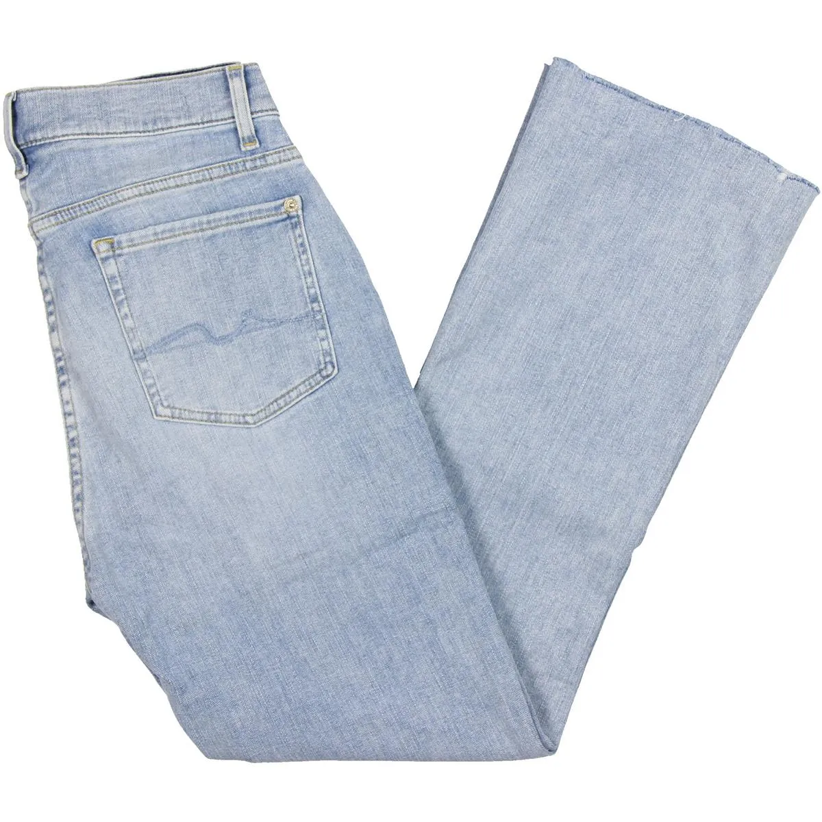 7 For All Mankind Womens Raw Hem Slim Kick Flare Jeans