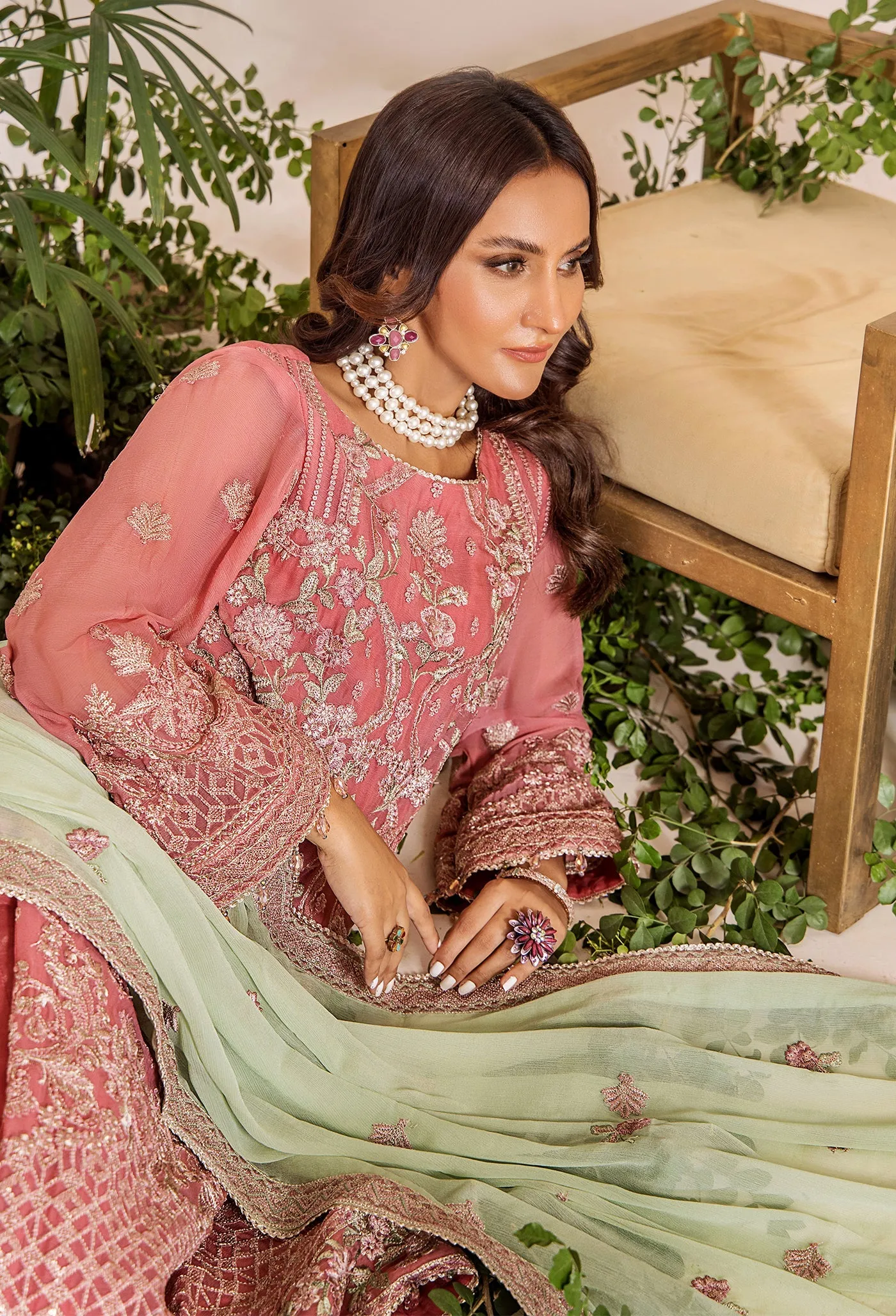 Adan's Libas Lueur Semi-Stitched Chiffon Formal Collection – D-07