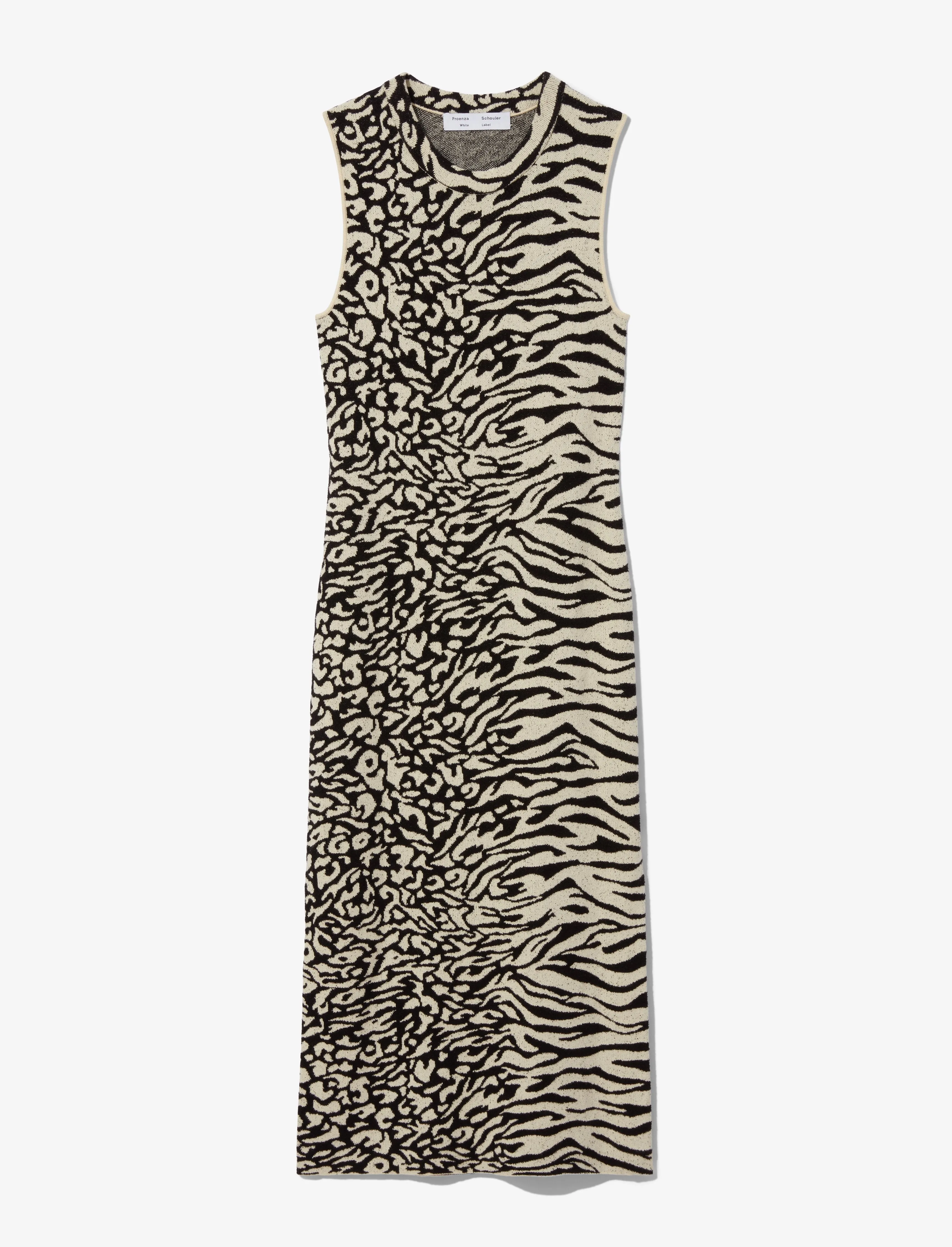 Animal Jacquard Sleeveless Dress