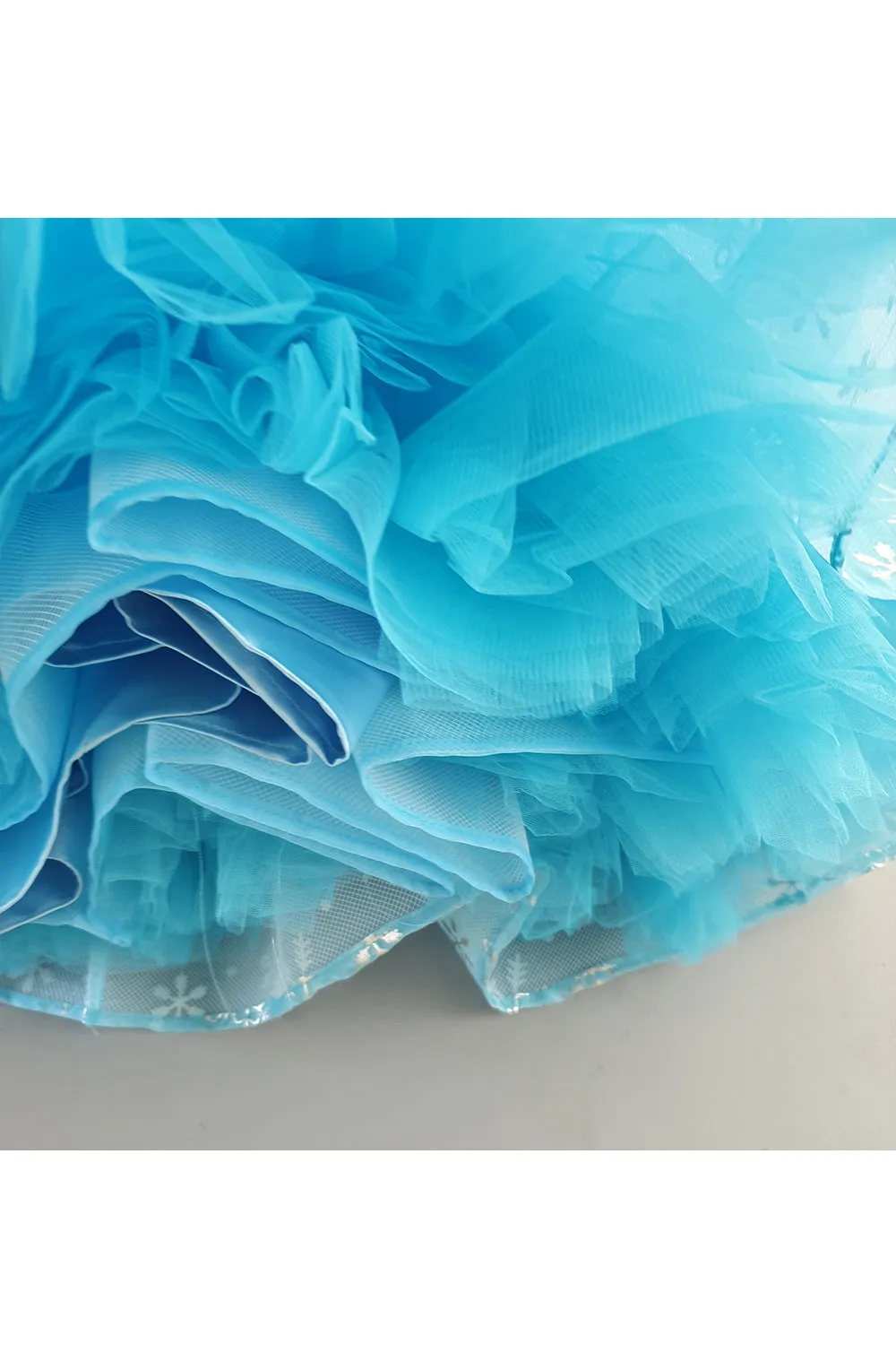 Aqua Blue Embroidered Organza Dress