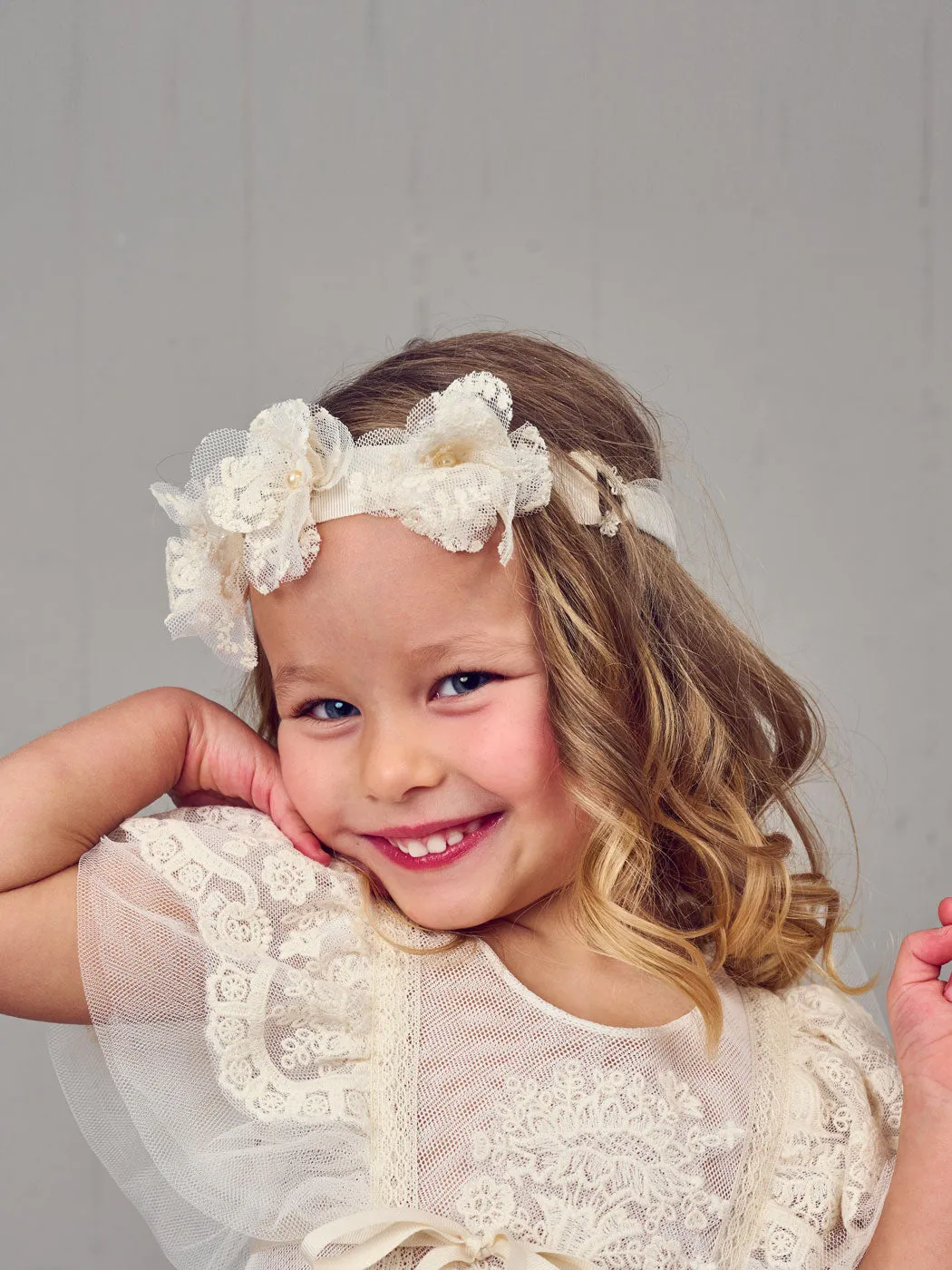 Baptism Asymmetric dress with lace - ZORZET