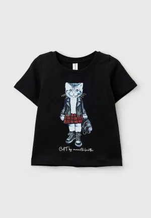 Black Printed T-shirt KITTY