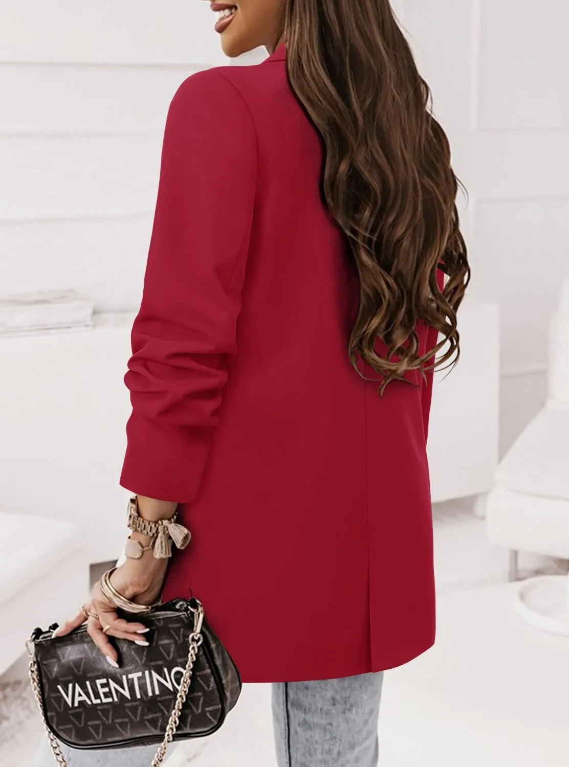 CRAZY GRID Women Business Casual Blazer Jacket Fashion with Lined Work Professional Suit Jacket