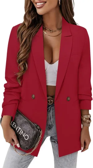 CRAZY GRID Women Business Casual Blazer Jacket Fashion with Lined Work Professional Suit Jacket