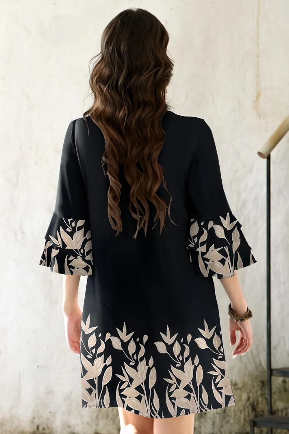 Disamer Summer Dresses for Women Casual 2025 Spring V Neck Ruffle Short Sleeve Button Down T-Shirt Dress