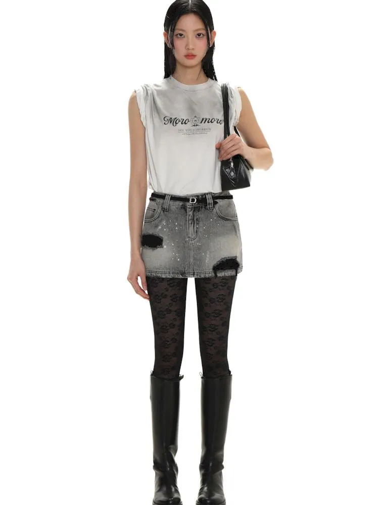 Emblem Printed Loose Short Sleeve T-Shirt【s0000008626】
