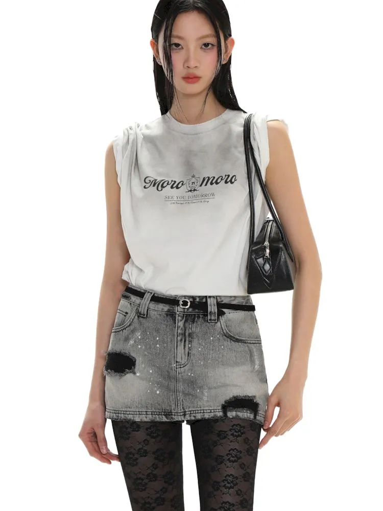 Emblem Printed Loose Short Sleeve T-Shirt【s0000008626】