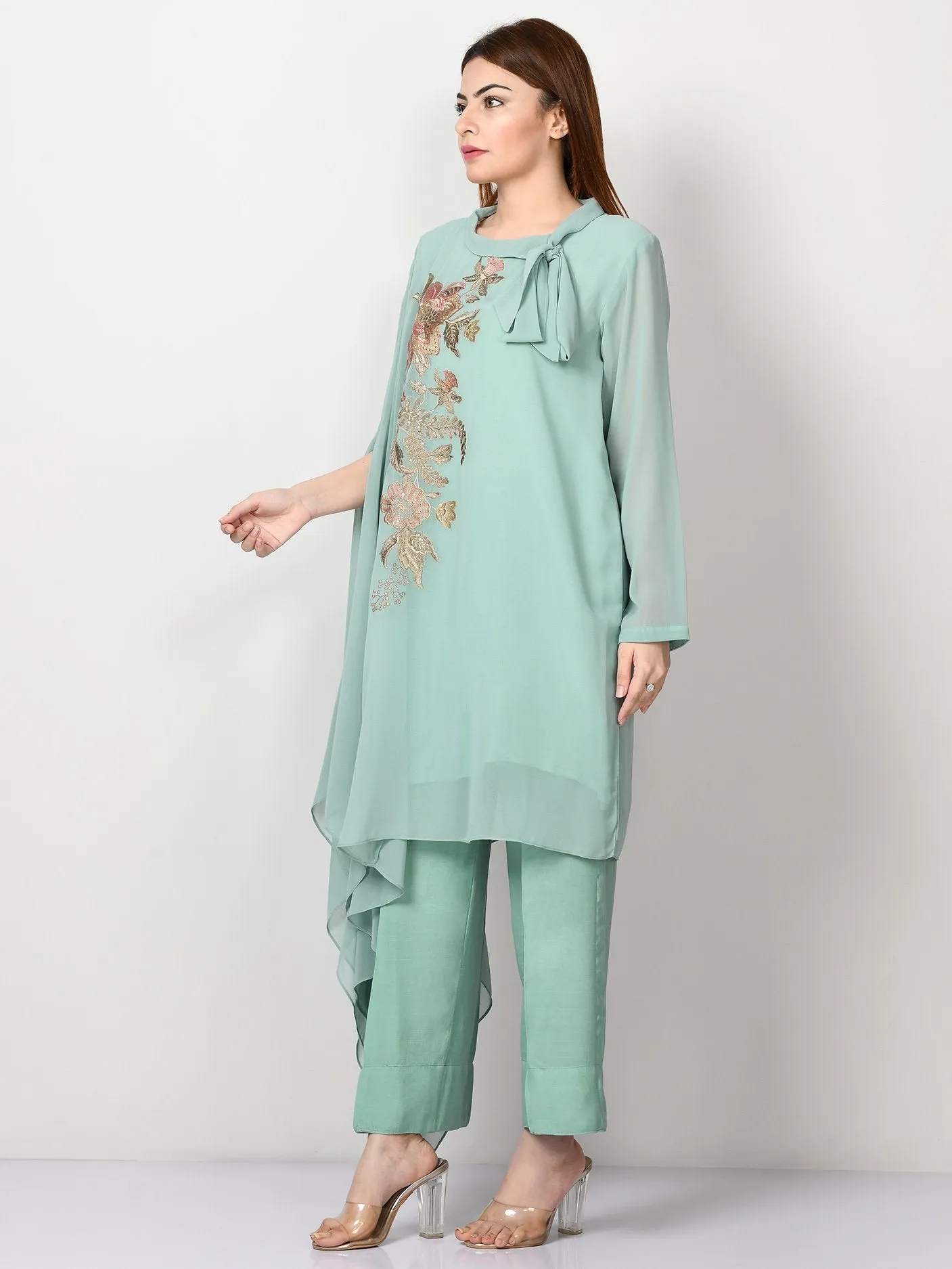 Embroidered Chiffon Suit