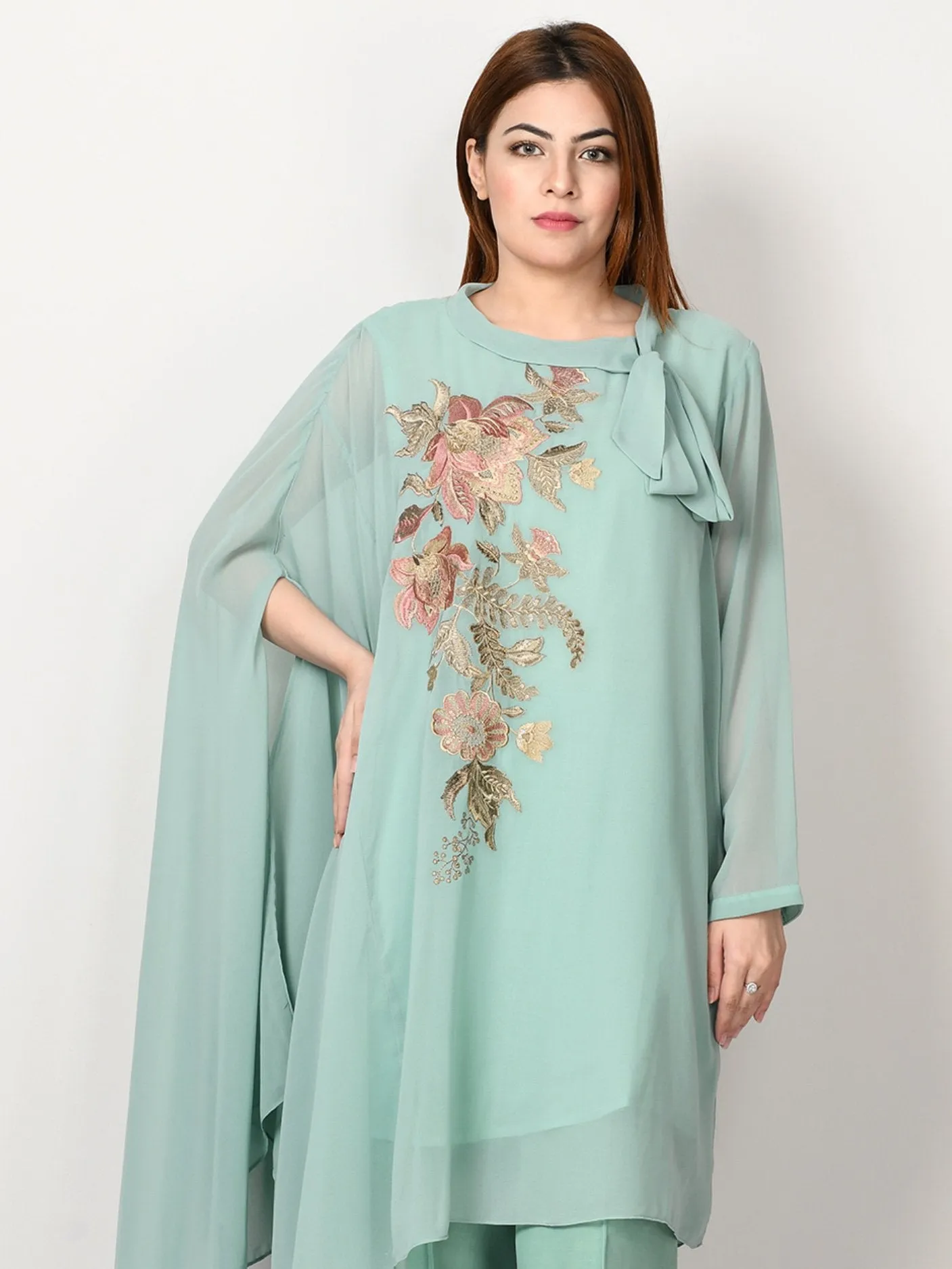 Embroidered Chiffon Suit