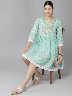 Embroidered Cotton A-Dress