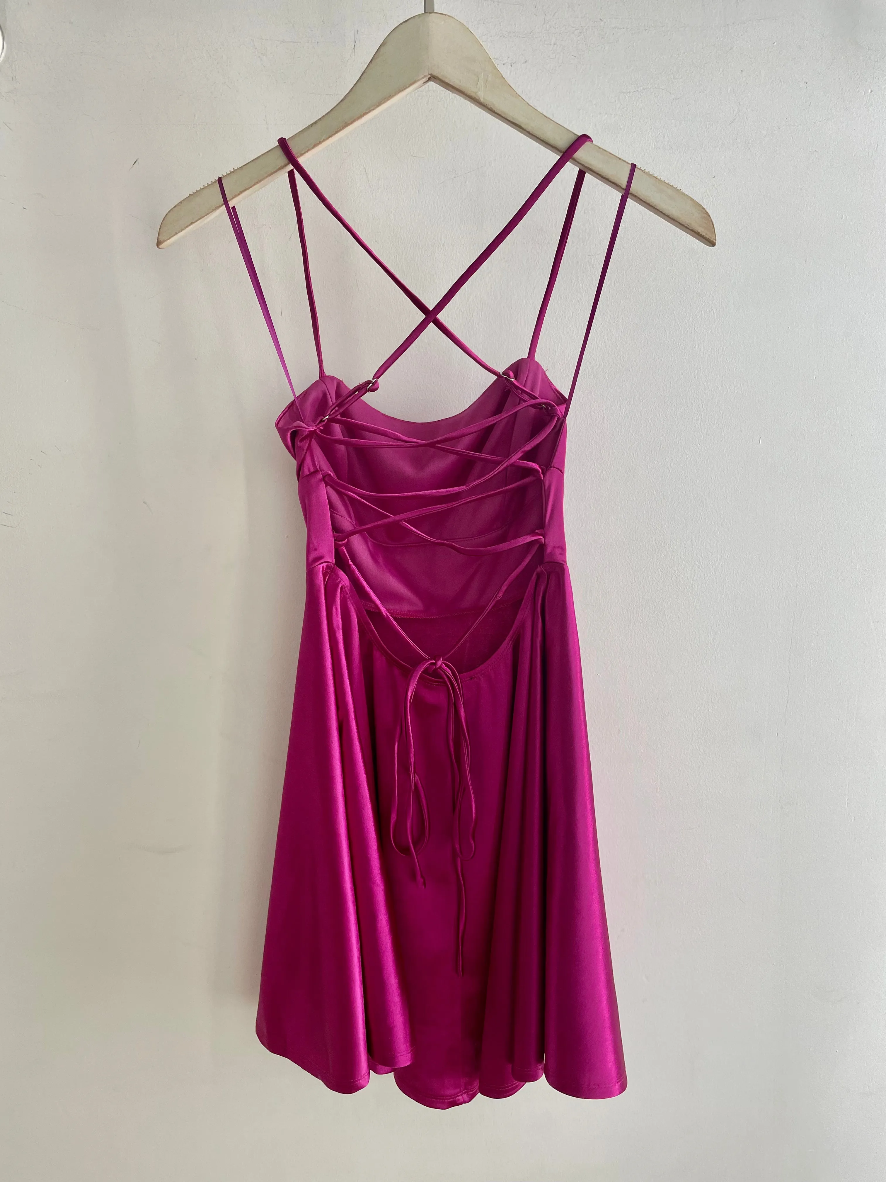 Emma Lace Up Skater Strappy Dress