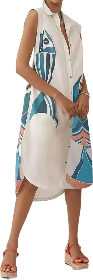 Floral Print Shirt Midi Dress for Women Cap Sleeve Button Up Summer Casual V Neck Split Loose Fit Sundress
