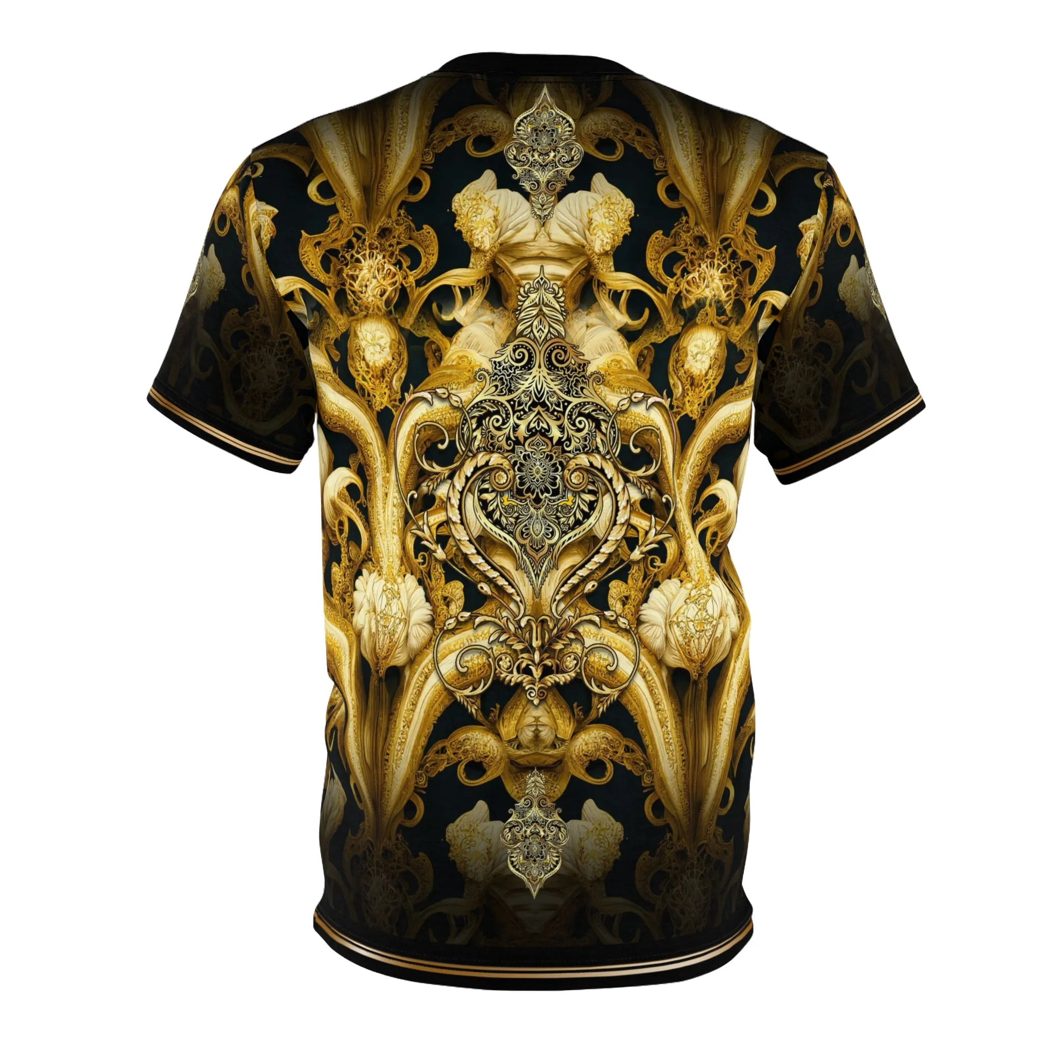 Golden Decadence T-Shirt Unisex Tee All Over Print T-Shirt Decorative Gold Tee | D20123