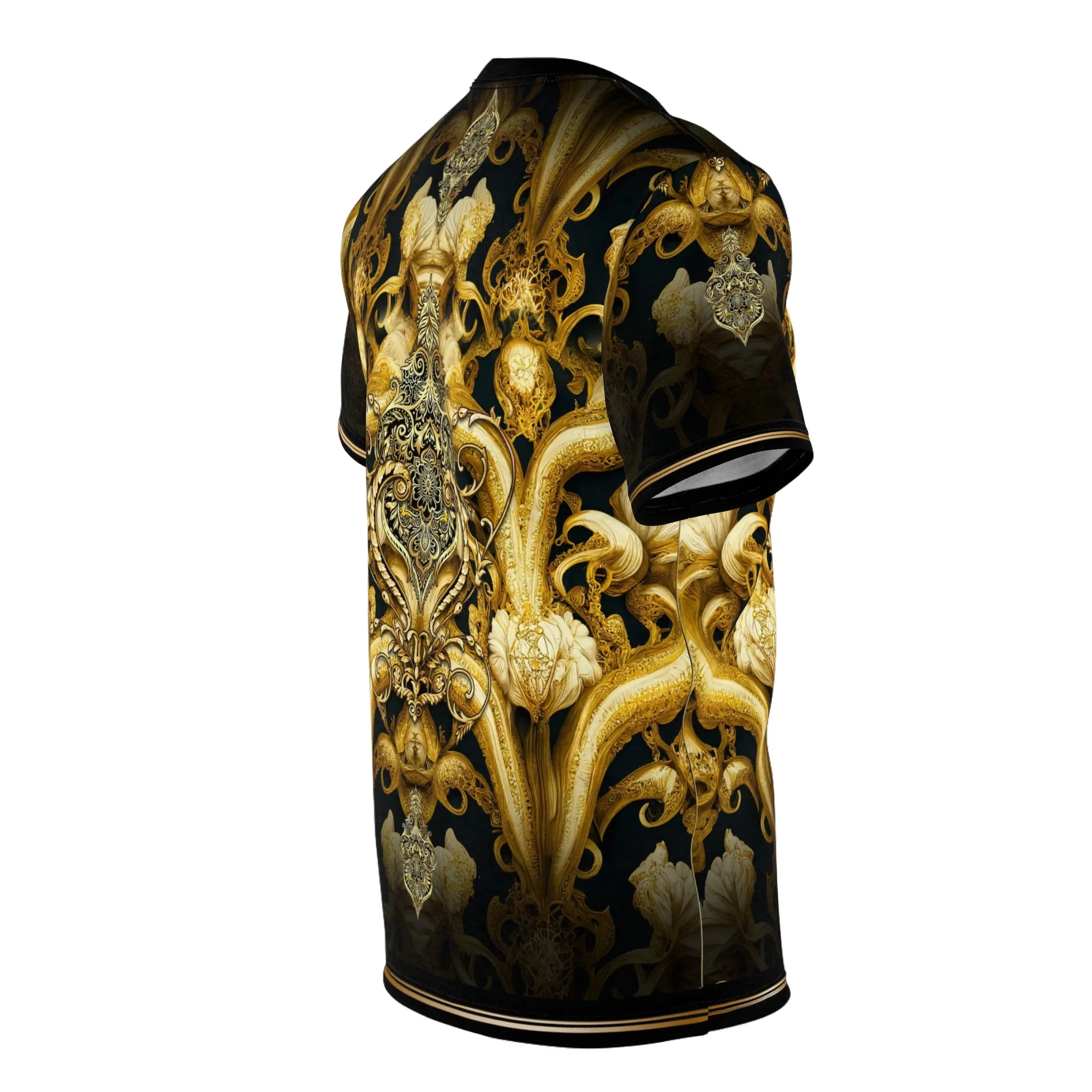 Golden Decadence T-Shirt Unisex Tee All Over Print T-Shirt Decorative Gold Tee | D20123