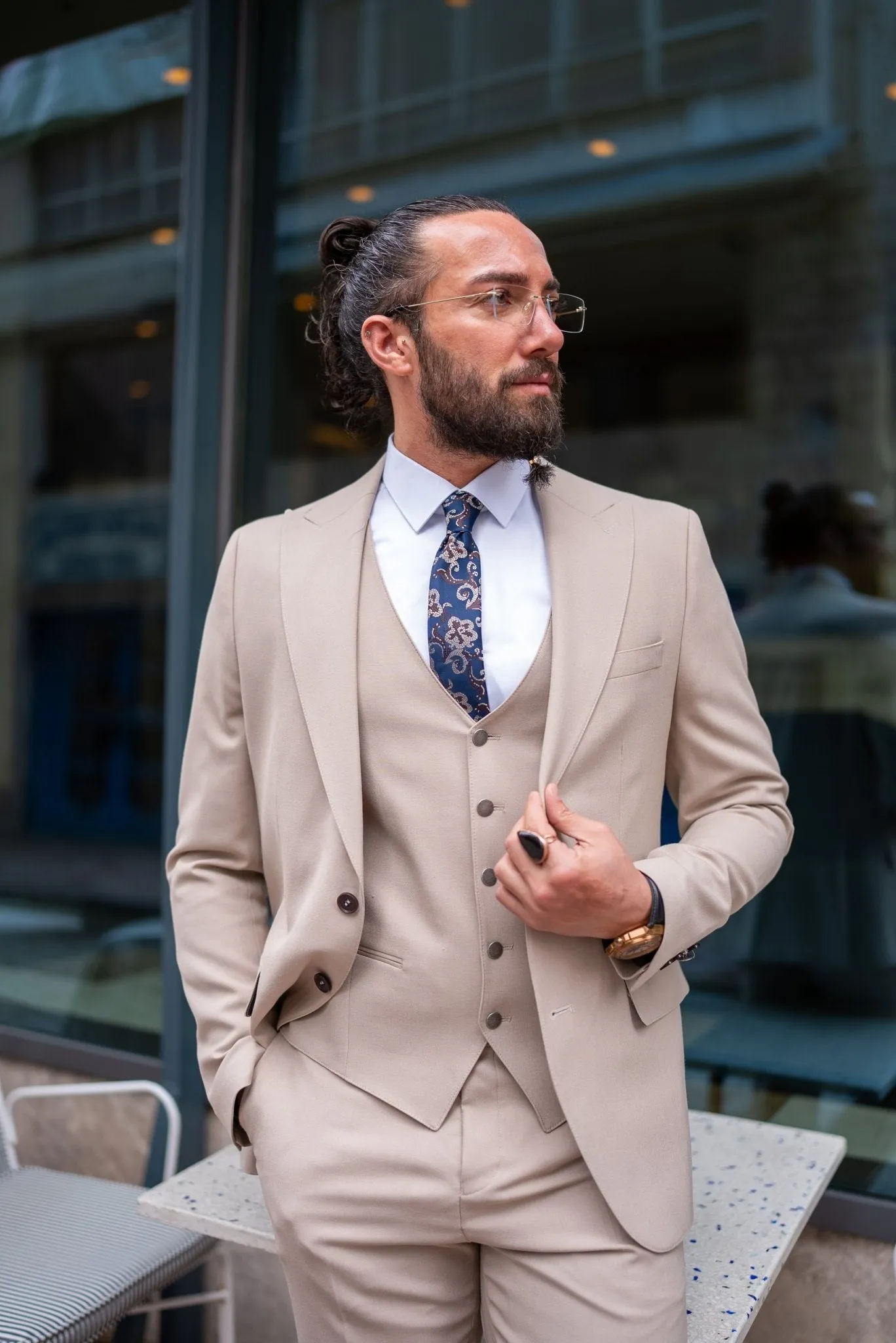 Golden Hour Affair Beige Suit