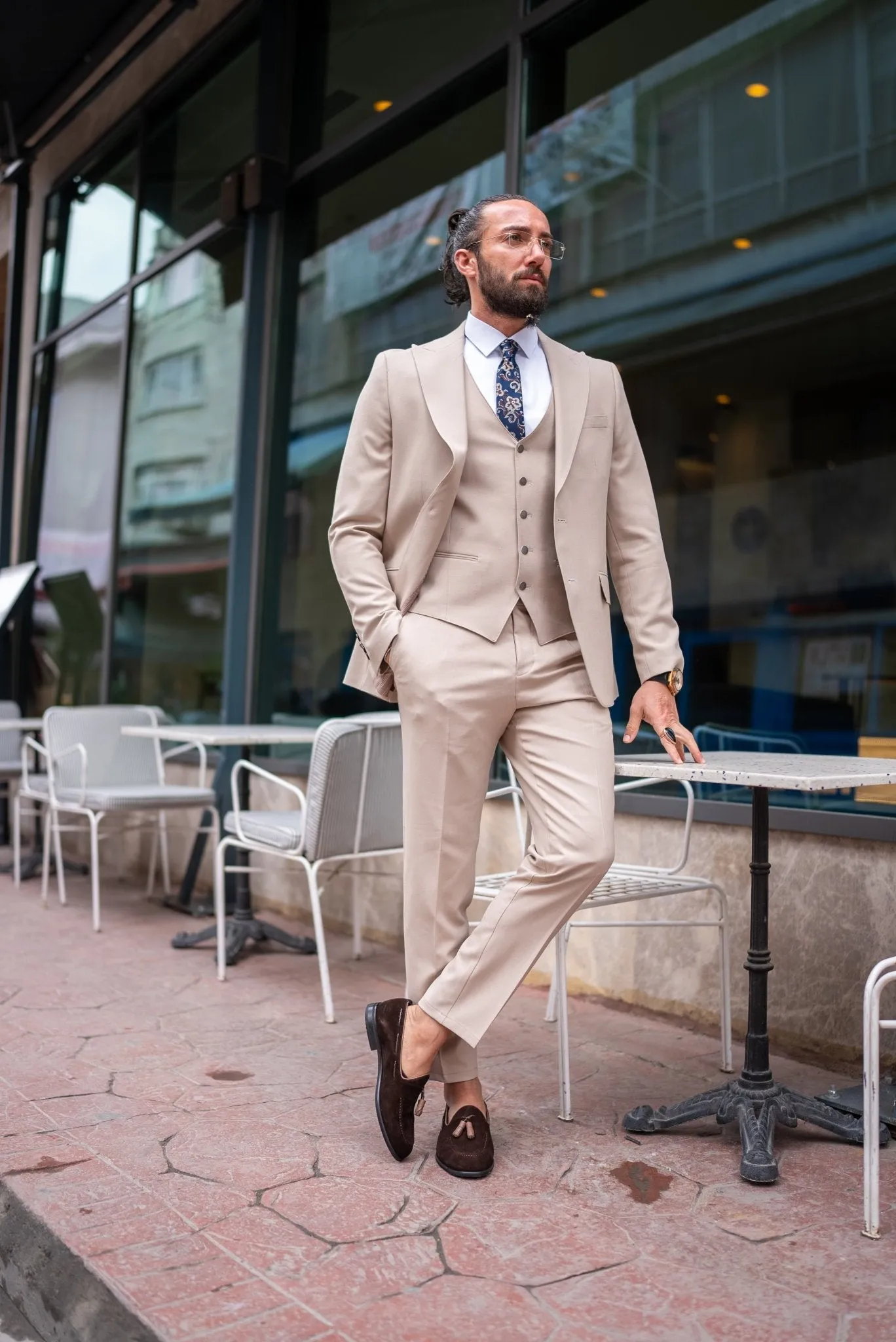 Golden Hour Affair Beige Suit