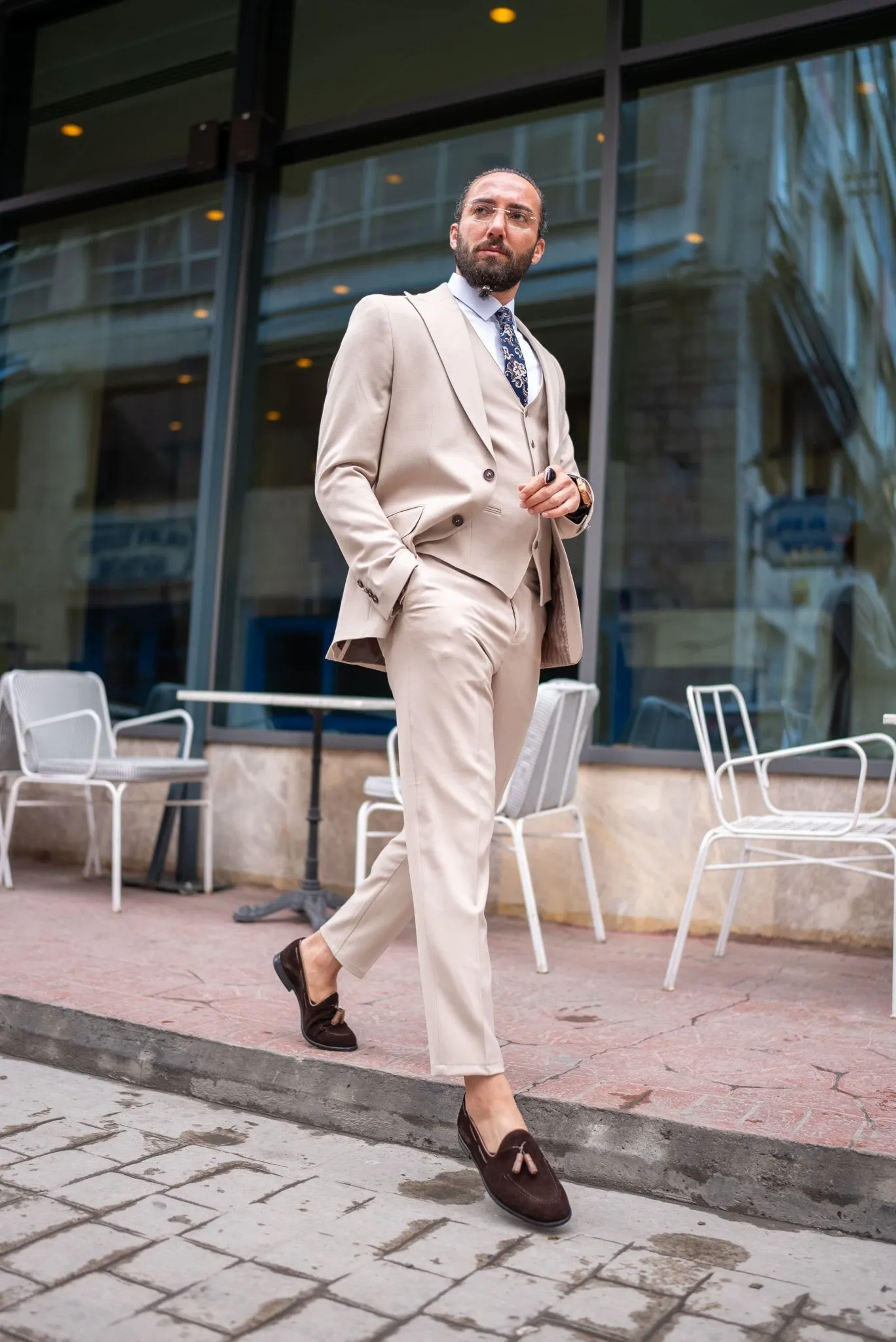 Golden Hour Affair Beige Suit