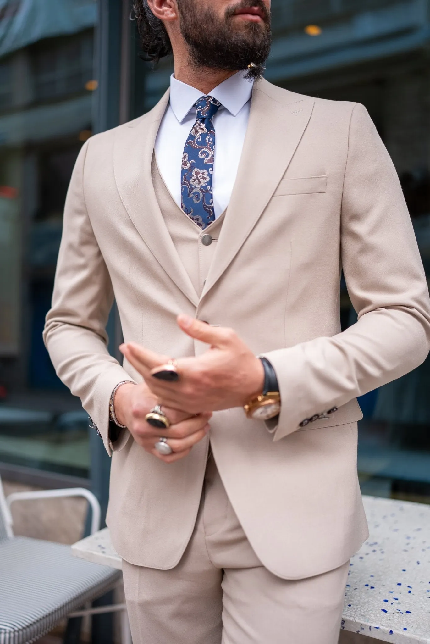 Golden Hour Affair Beige Suit