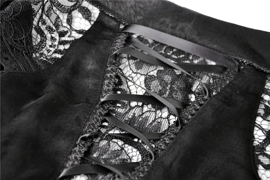 Gothic lace hollow shoulders kimono dress DW380