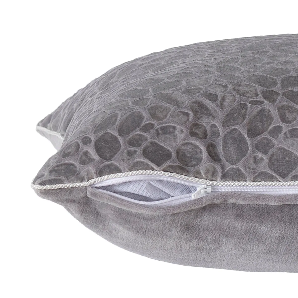 Grandeur Ore-Rerun 100%Cotton Grey FoilPrintedCushionCover