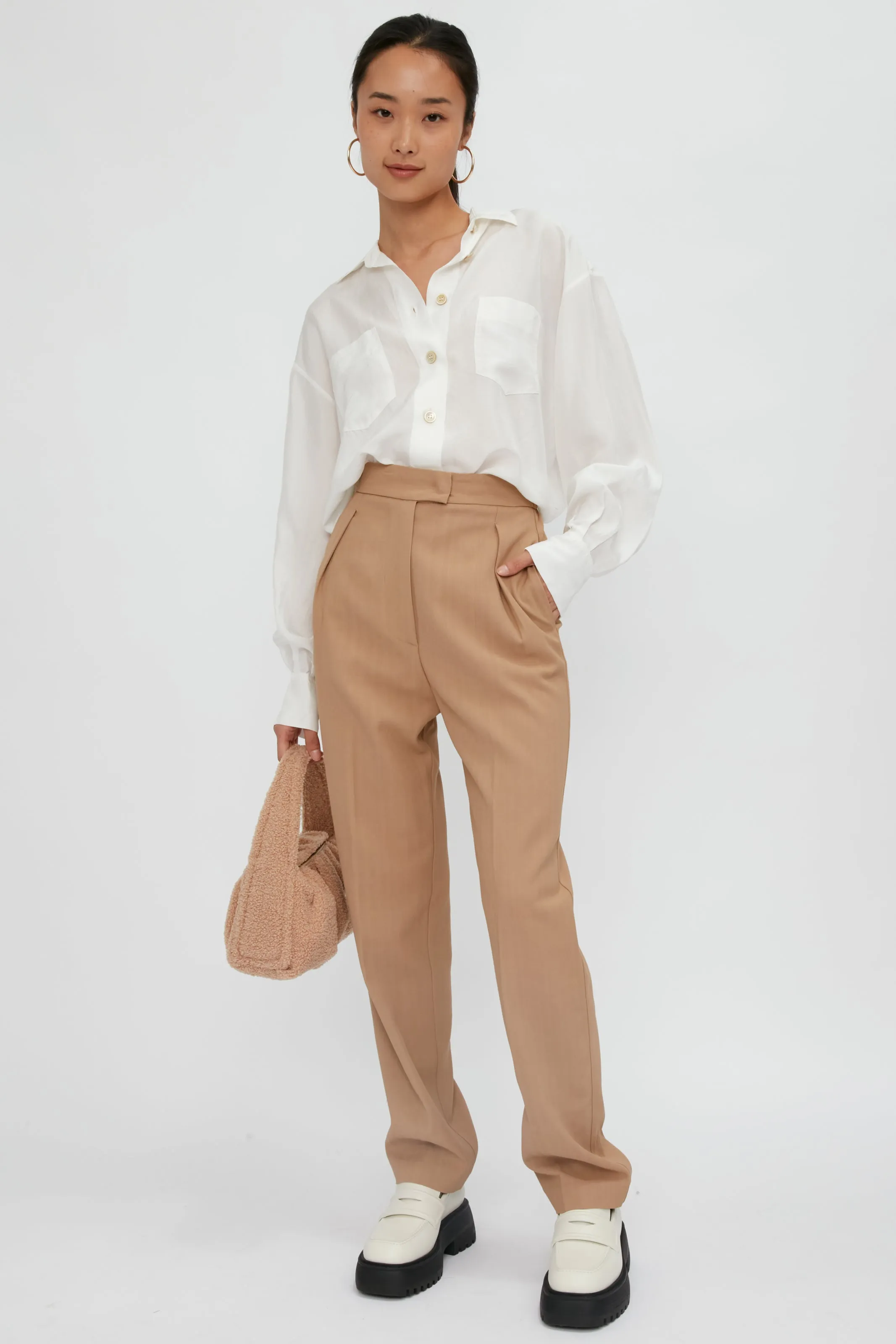 Habotai Silk Shirt in Bianco