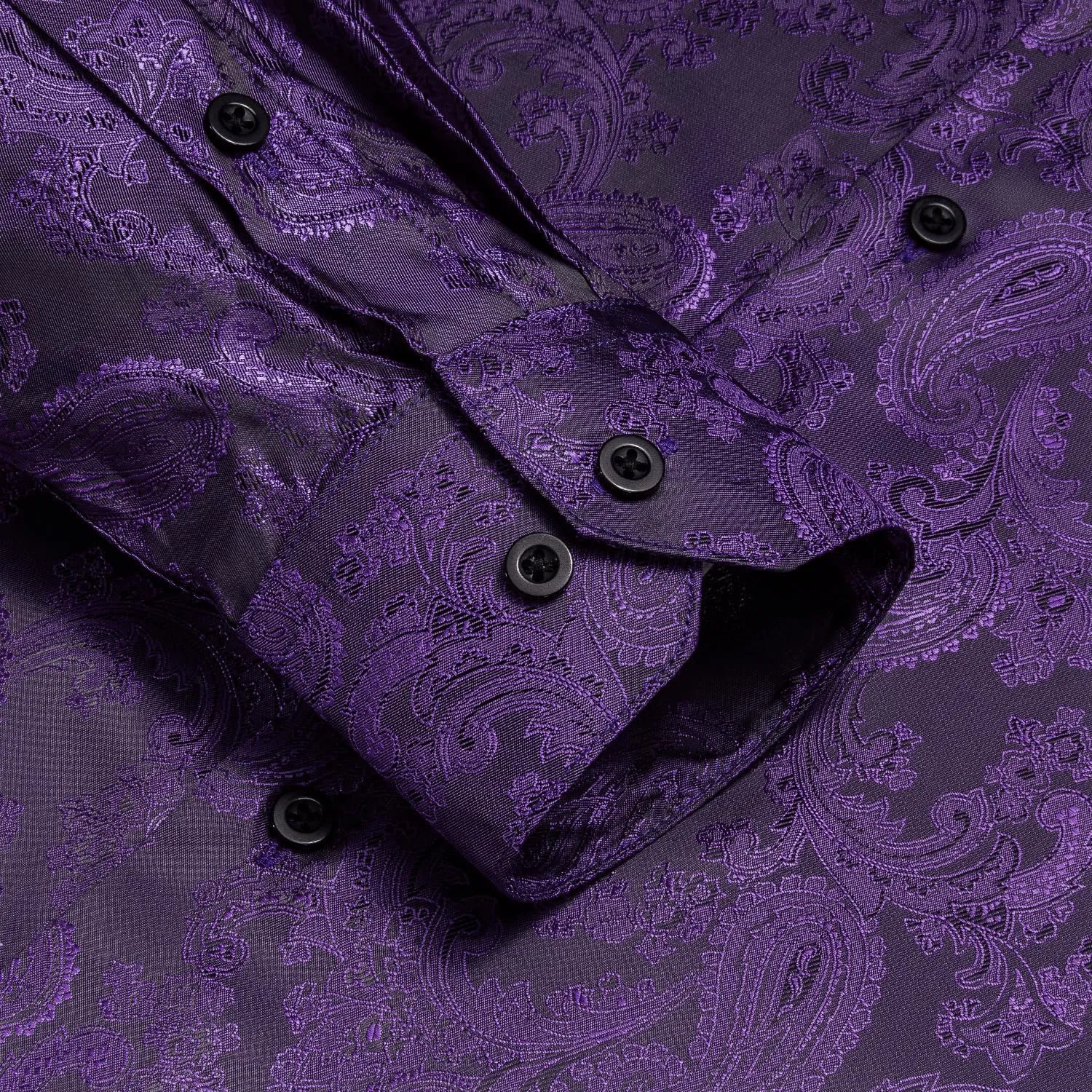 Hi-Tie Mens Dress Shirts Wrinkle Free Inner Contrast Jacquard Long Sleeve Casual Button Down Shirt Business Party Wedding