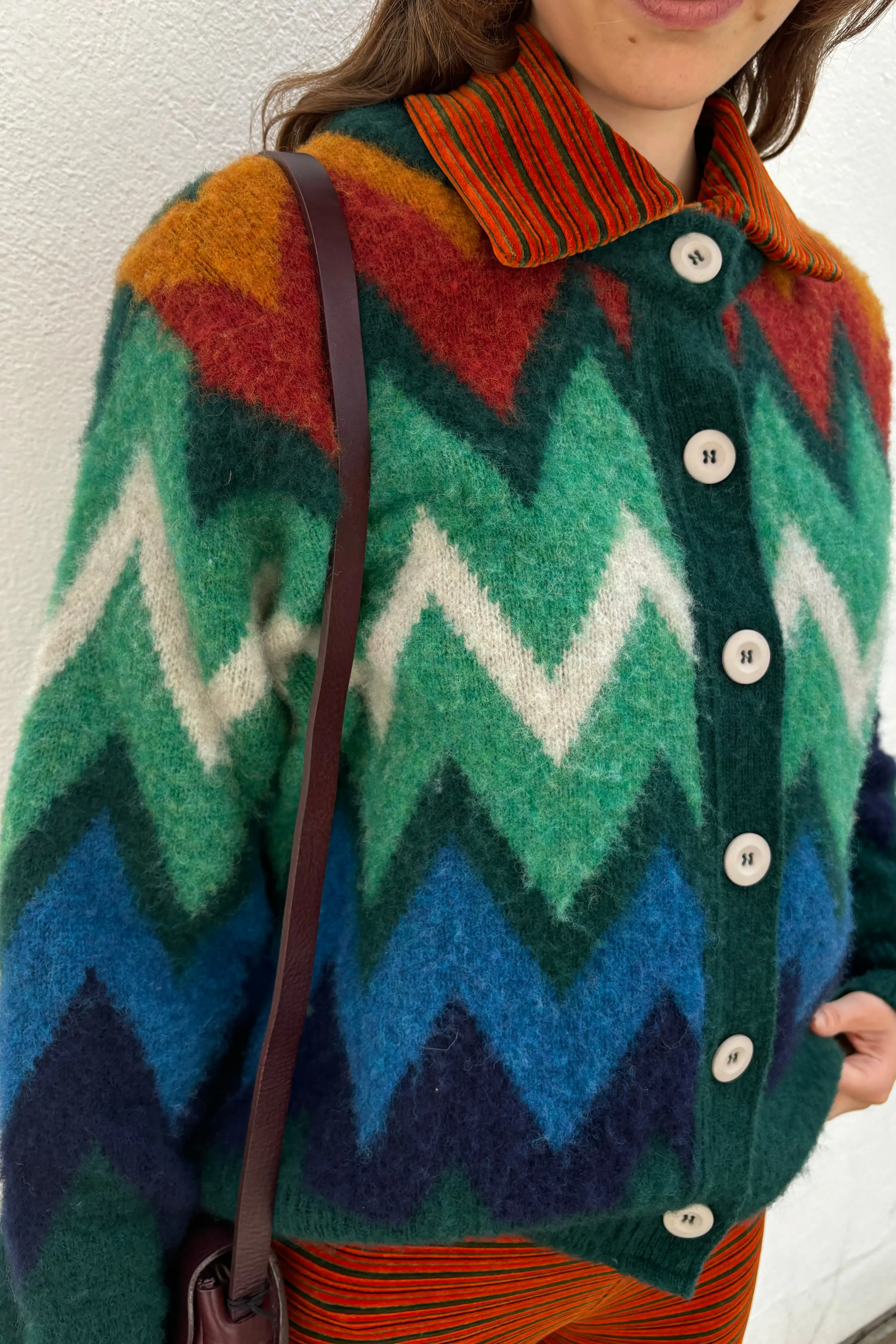 Frozen Laughter Howlin Patterned Forest Green Cardigan