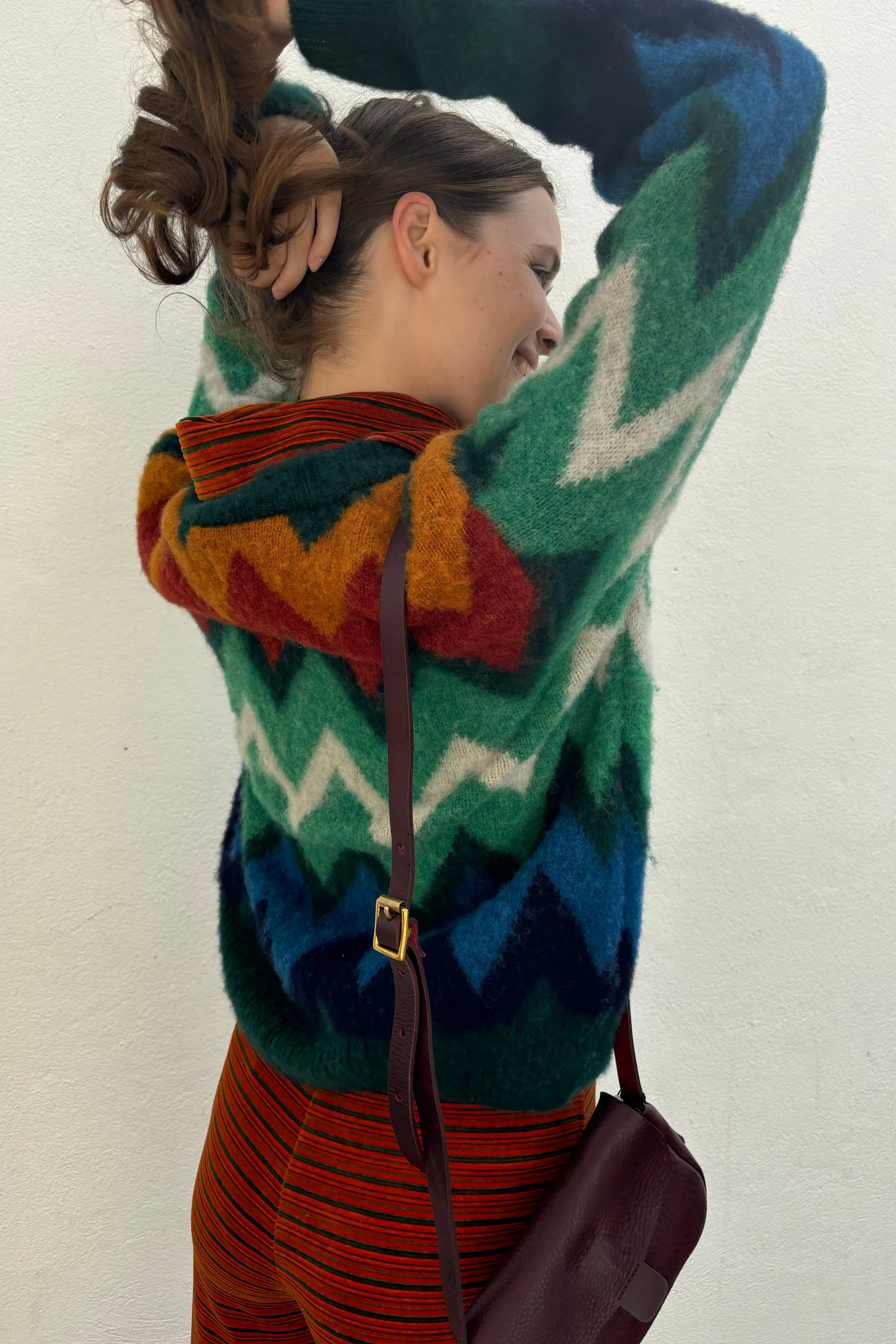 Frozen Laughter Howlin Patterned Forest Green Cardigan