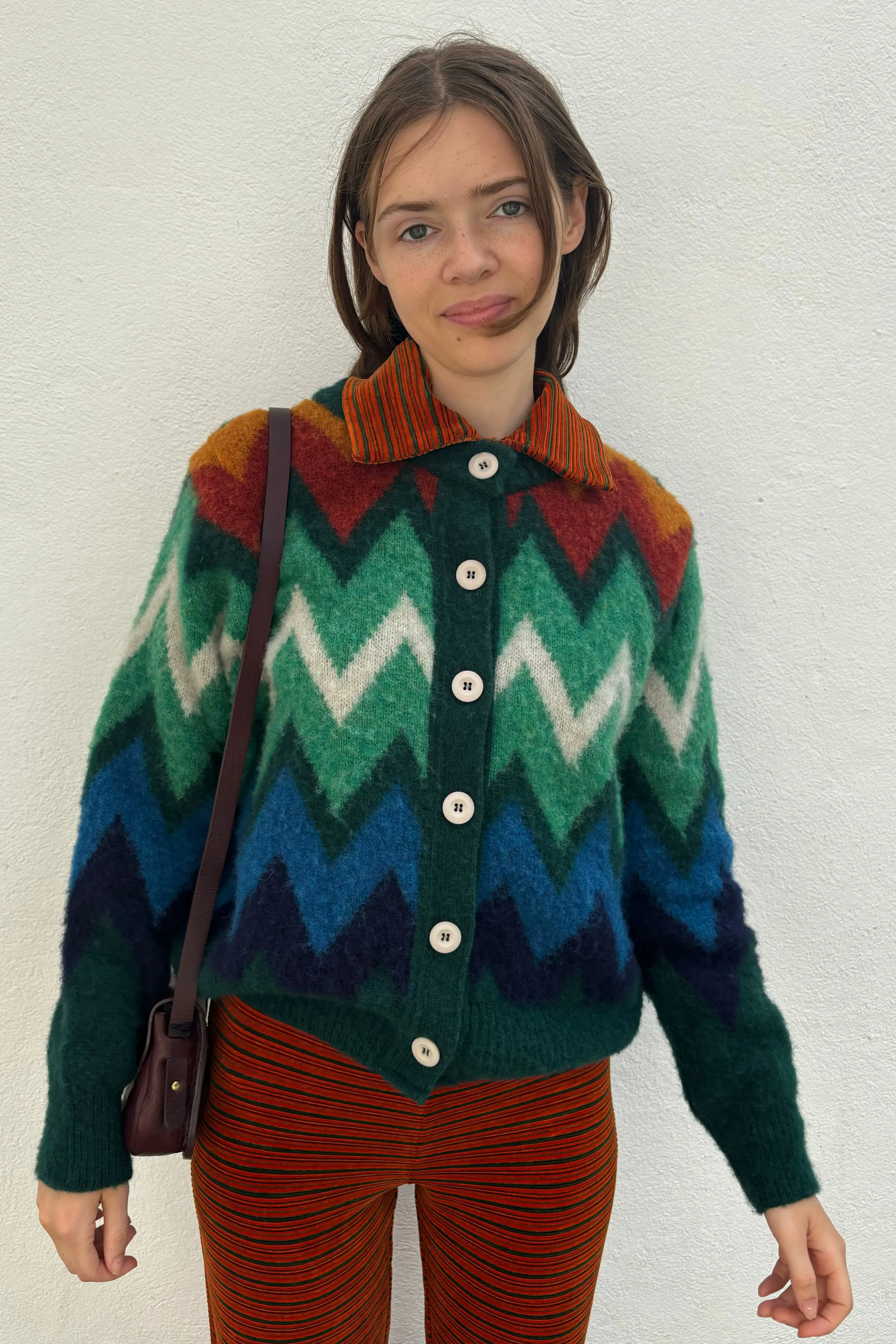 Frozen Laughter Howlin Patterned Forest Green Cardigan