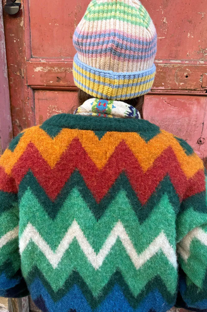 Frozen Laughter Howlin Patterned Forest Green Cardigan