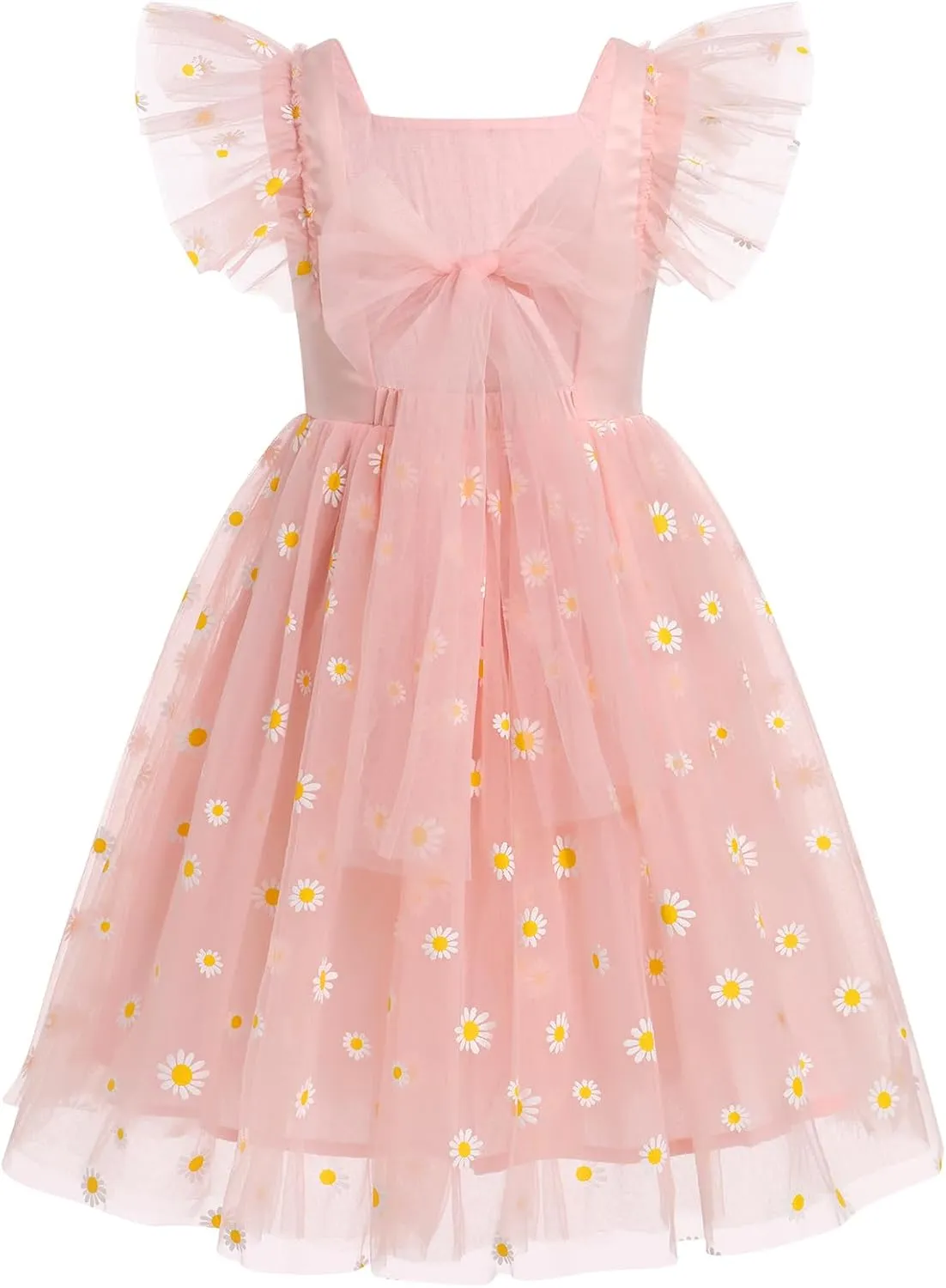 IDOPIP Embroidery Flower Girl Dress for Kids Baby Wedding Pageant Party Communion Dresses Backless Butterfly Birthday Gown