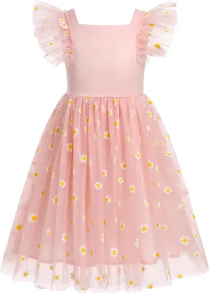 IDOPIP Embroidery Flower Girl Dress for Kids Baby Wedding Pageant Party Communion Dresses Backless Butterfly Birthday Gown