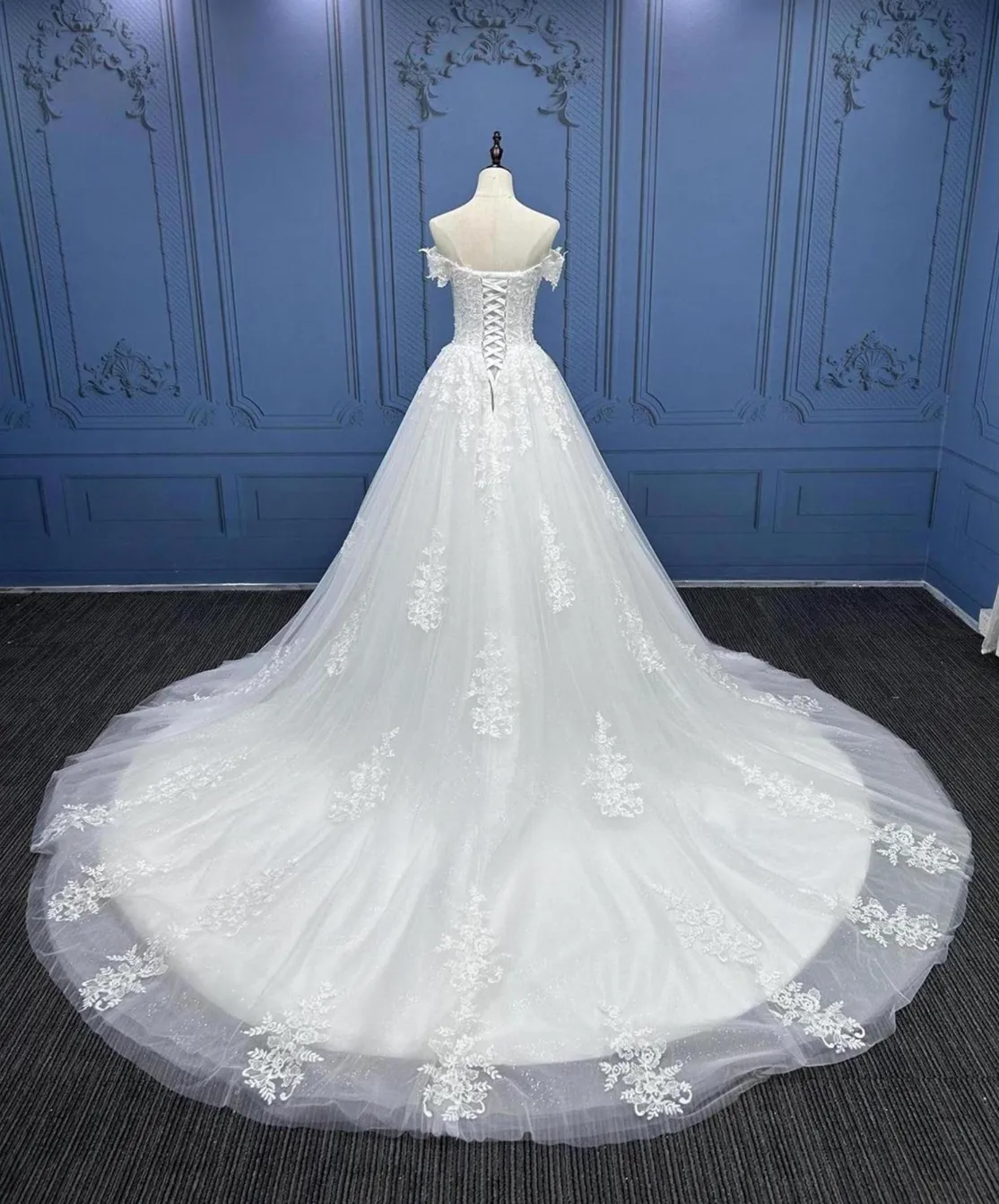 Lace Applique A Line Wedding Dress