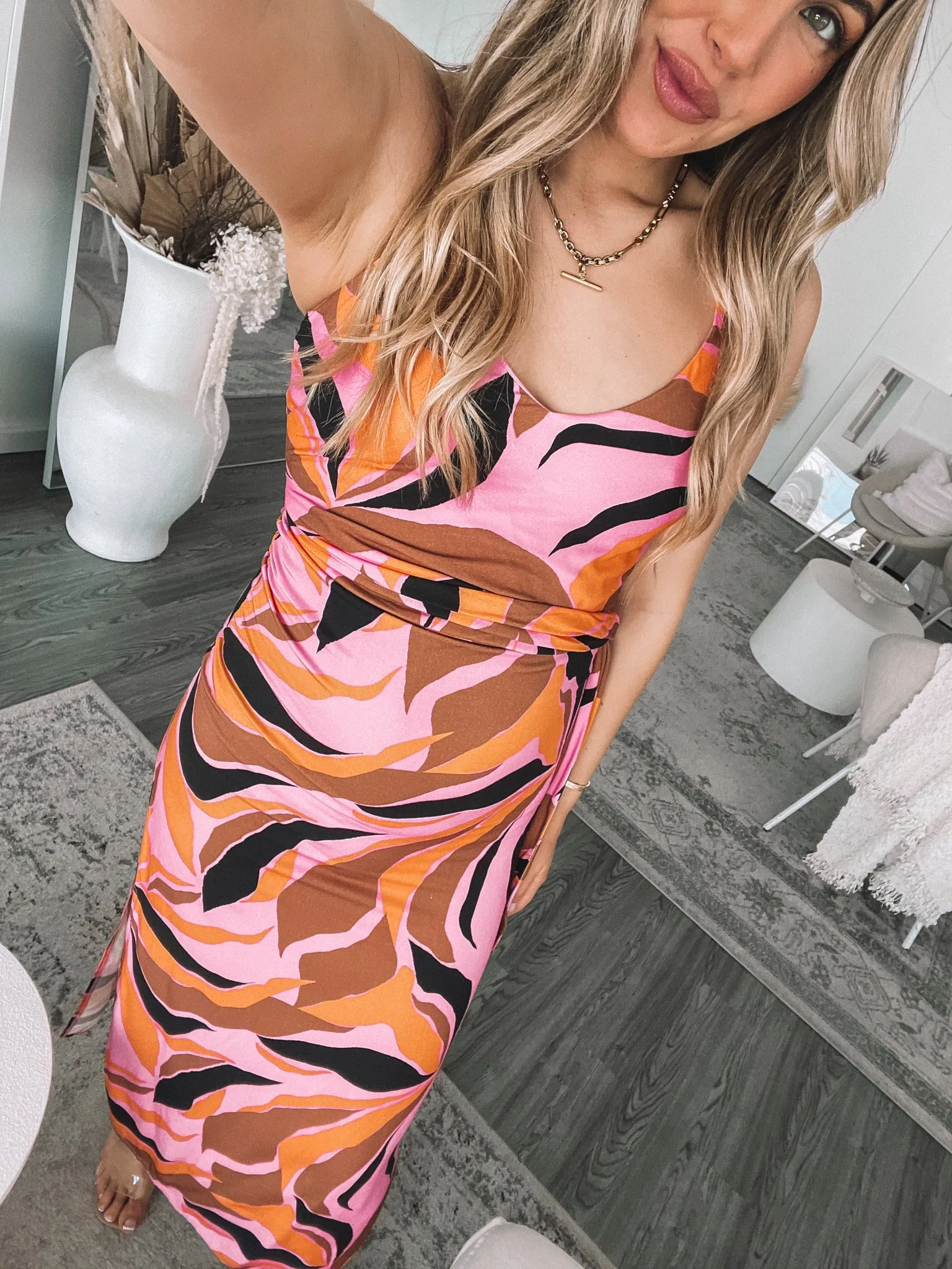 Laguna Dress - Pink Abstract