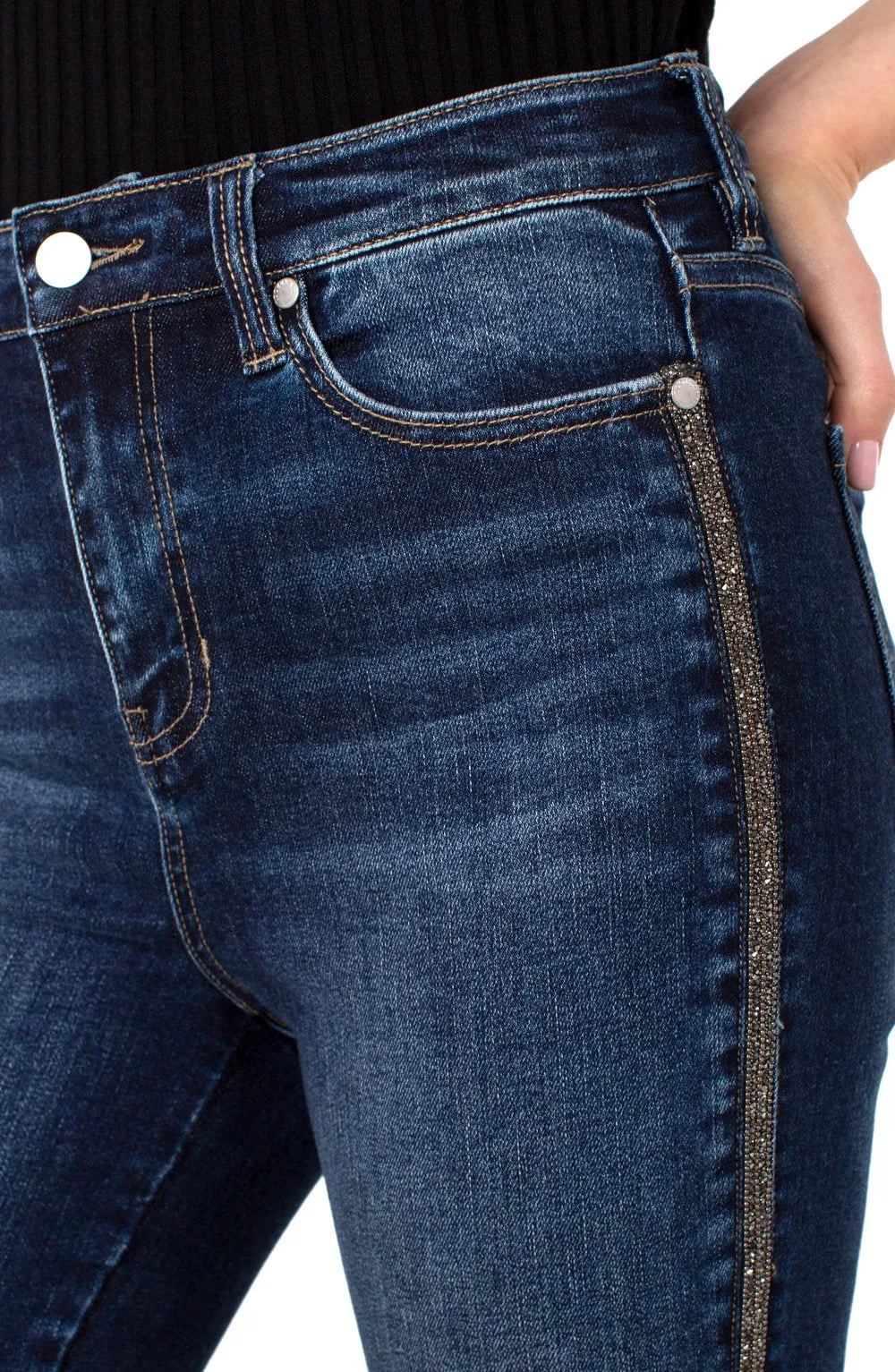 Liverpool ABBY HI-RISE Ankle Jean in denim Color SKINNY WITH NOVELTY TAPE