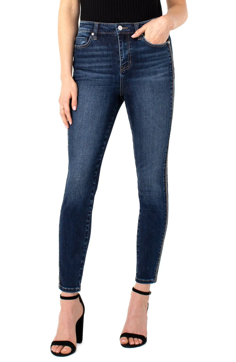 Liverpool ABBY HI-RISE Ankle Jean in denim Color SKINNY WITH NOVELTY TAPE