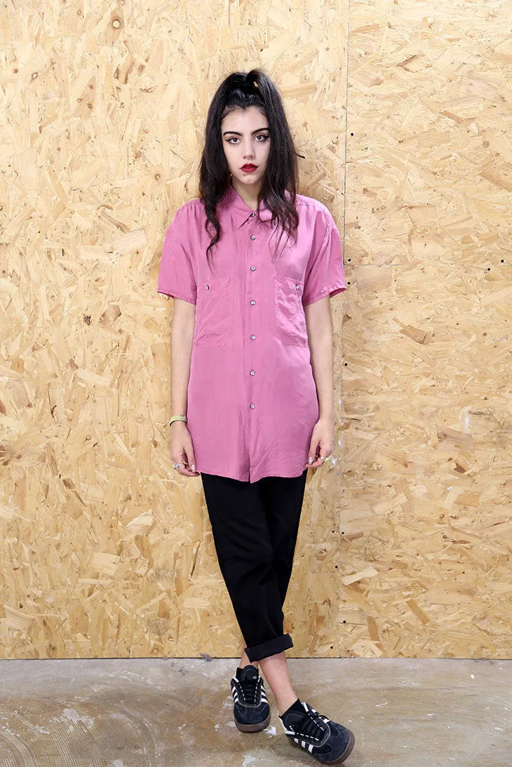 LOOT LABEL Light Pink Silk Shirt
