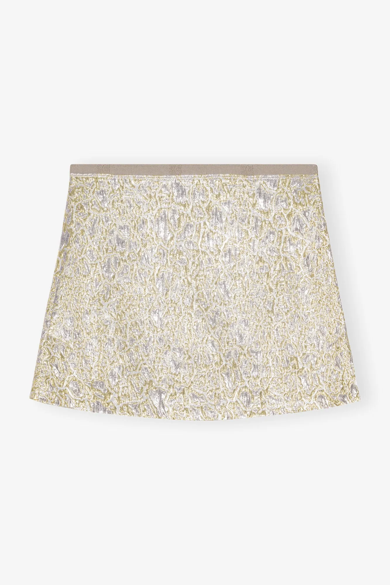 Metallic Elasticated Mini Skirt | Gold / Silver