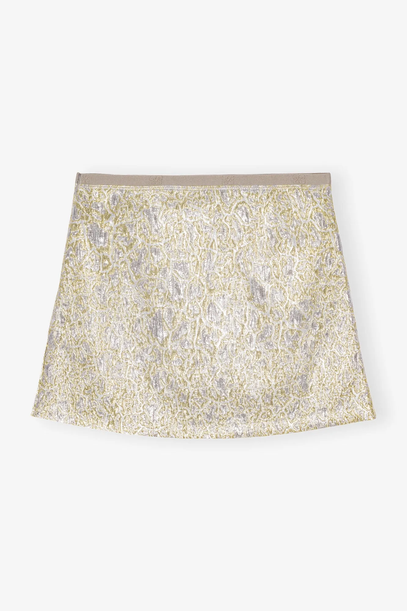 Metallic Elasticated Mini Skirt | Gold / Silver