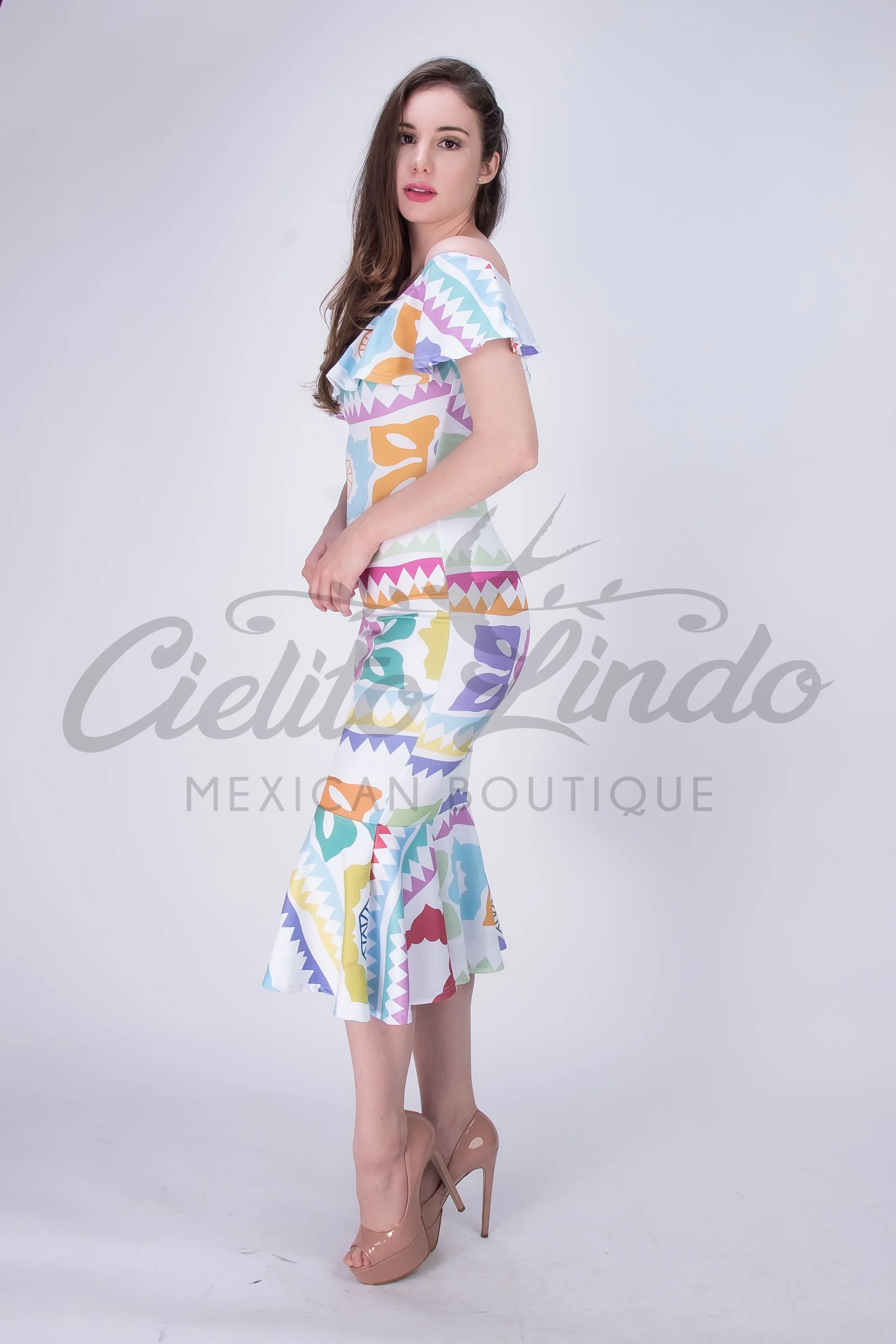Mexican Jalapa Printed Maxi Dress