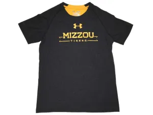 Missouri Tigers Under Armour Heatgear  YOUTH Charcoal Gray SS Crew T-Shirt (M)