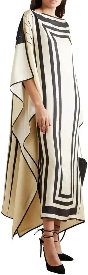 Modest Wear Women Soft Satin Silk Printed Kaftan,Kurta,Beach Party wear,Luxury Caftan top Regular Fancy Dress