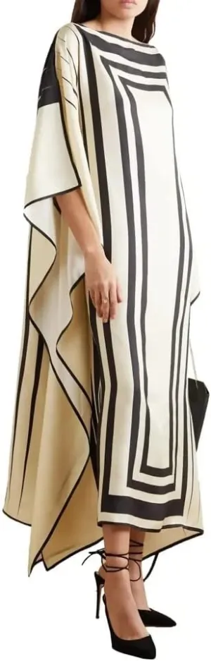 Modest Wear Women Soft Satin Silk Printed Kaftan,Kurta,Beach Party wear,Luxury Caftan top Regular Fancy Dress