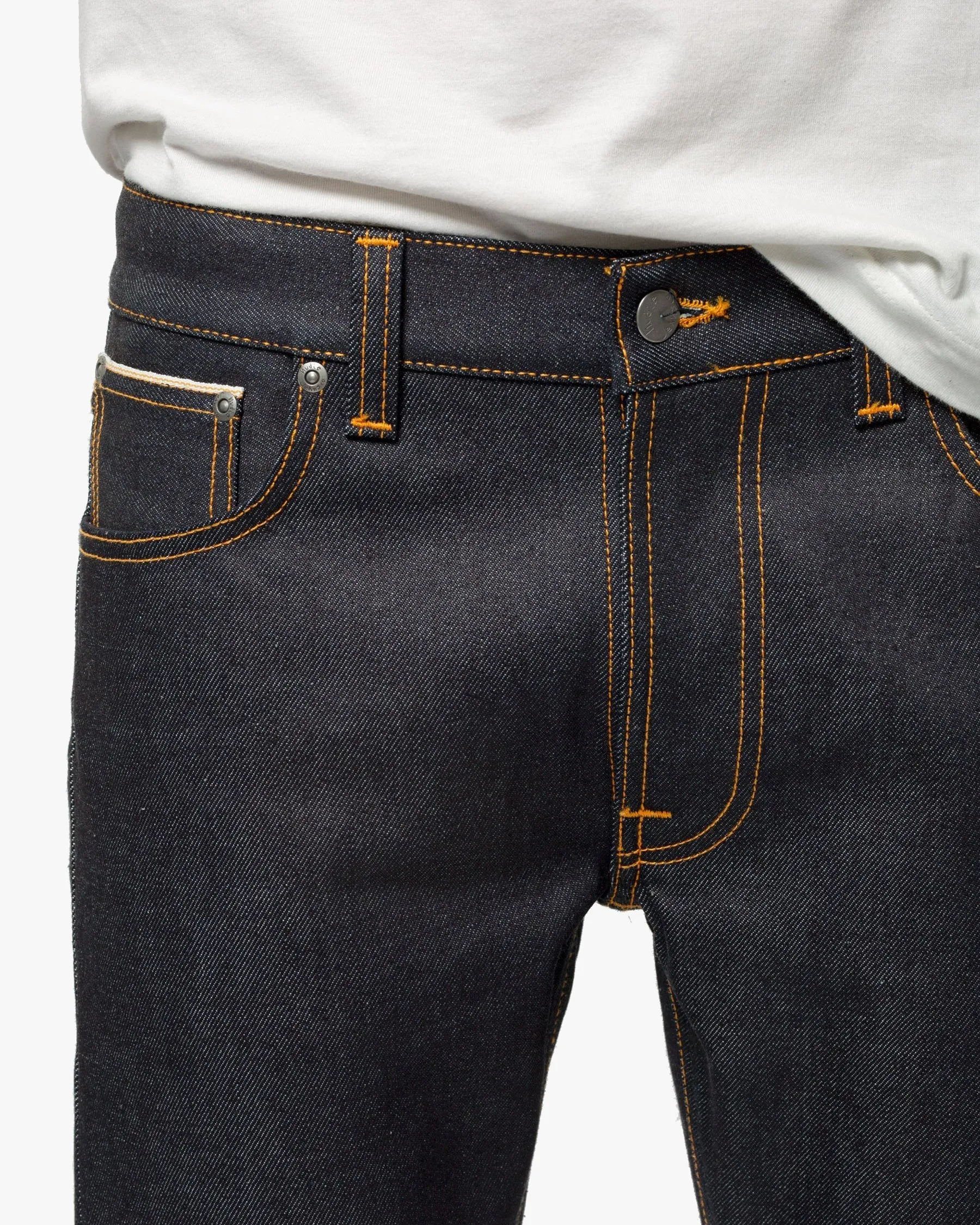 Nudie Lean Dean Slim Tapered Mens Jeans - Dry Japan Selvage