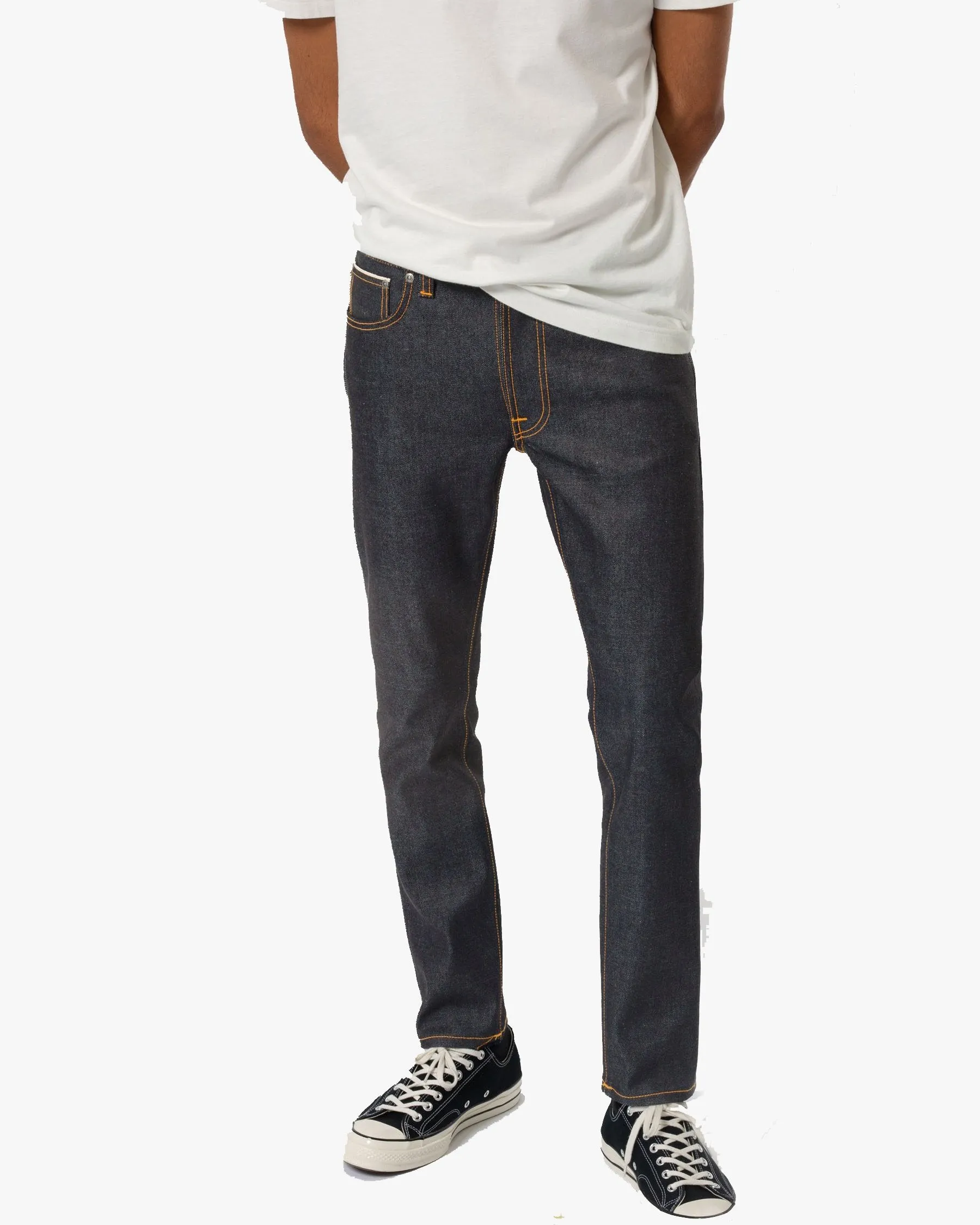 Nudie Lean Dean Slim Tapered Mens Jeans - Dry Japan Selvage