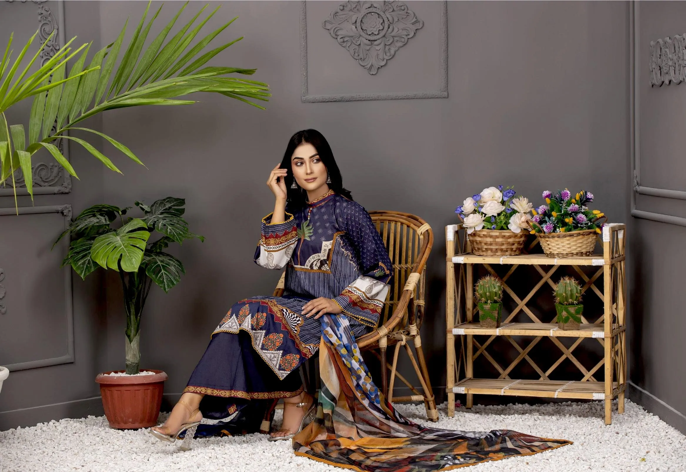 Orchid Printed Lawn Collection with Silk Dupatta Vol-5 – D05