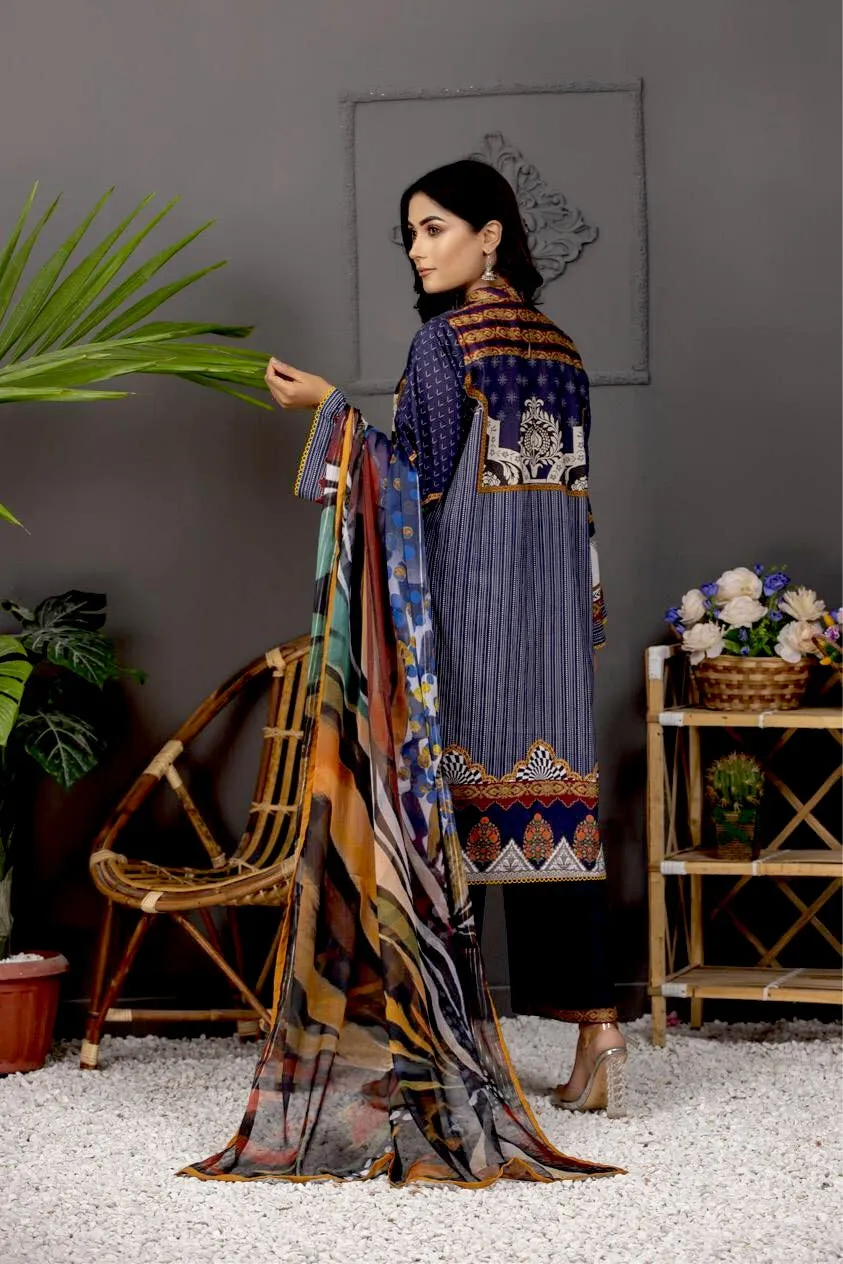 Orchid Printed Lawn Collection with Silk Dupatta Vol-5 – D05