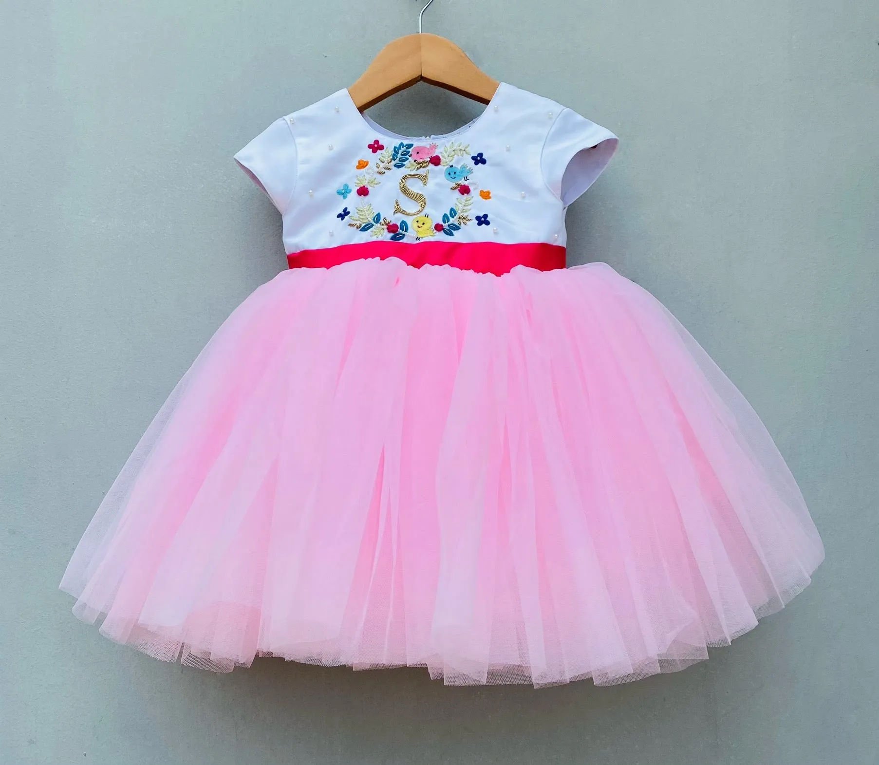 Personalised monogram embroidered dress