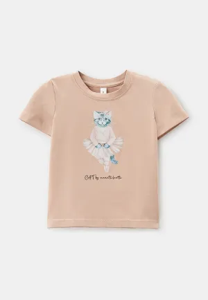 Pink Printed T-shirt BALLET CAT